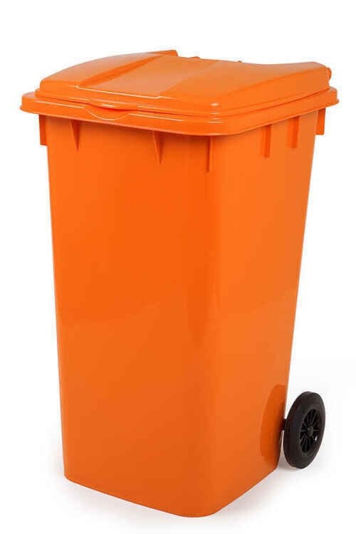 Tıbbi Atık 240 LT Çöp konteyner Turuncu