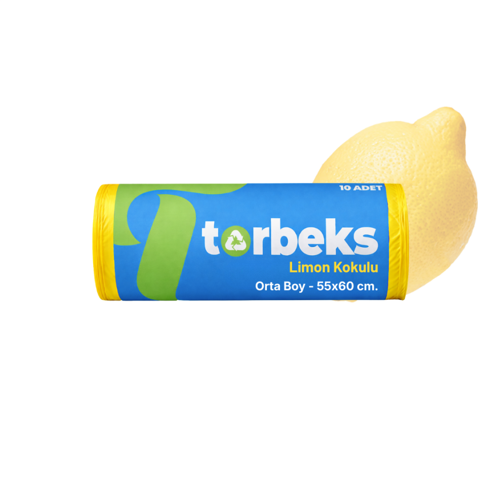 Limon Kokulu Büzgülü Orta Boy Çöp Torbası 55 x 60 cm. (3'lü Paket)