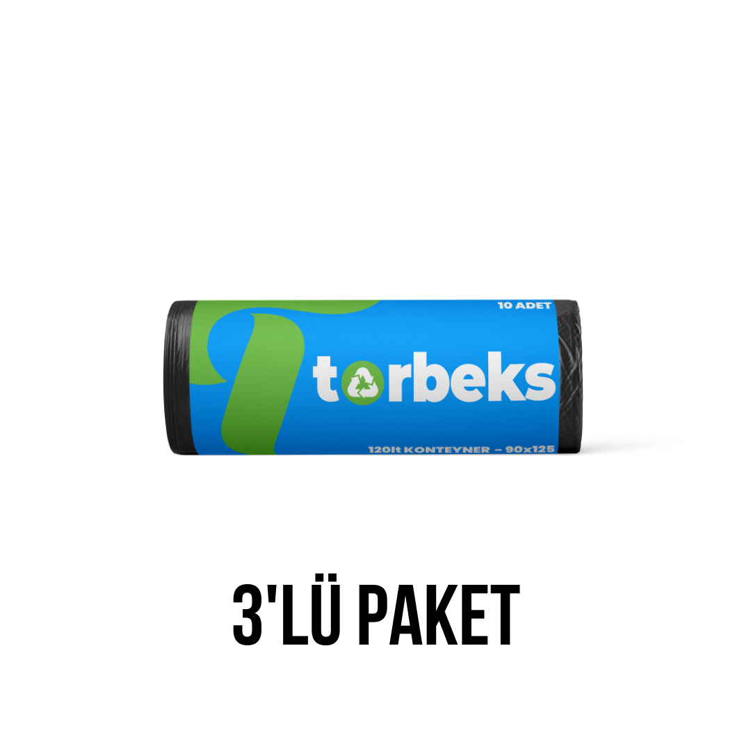 Endüstriyel konteyner çöp torbası 120 LT 90x125 800 gr - 3'lü Paket