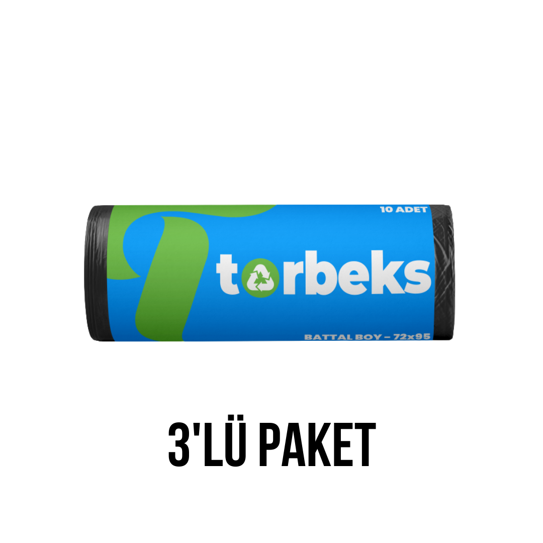 Standart Battal Boy Çöp Torbası 72x95 350 gr - 20 Rulo - 3'lü Paket