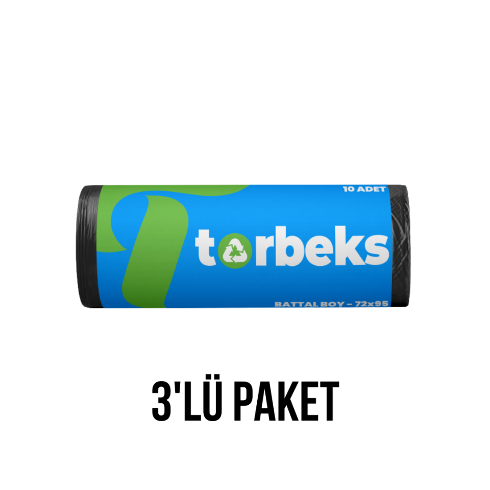 Standart Battal Boy Çöp Torbası 72x95 350 gr - 20 Rulo - 3'lü Paket