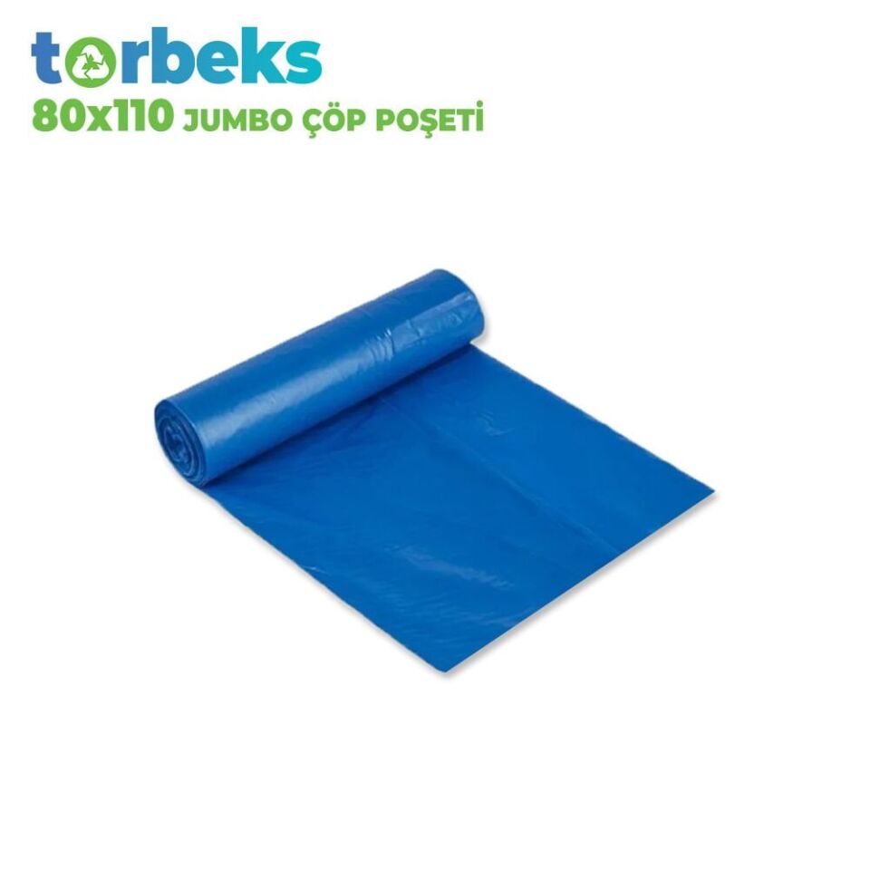 Standart jumbo boy Çöp torbası 80X110 300 Gr (mavi) - 5'li Paket