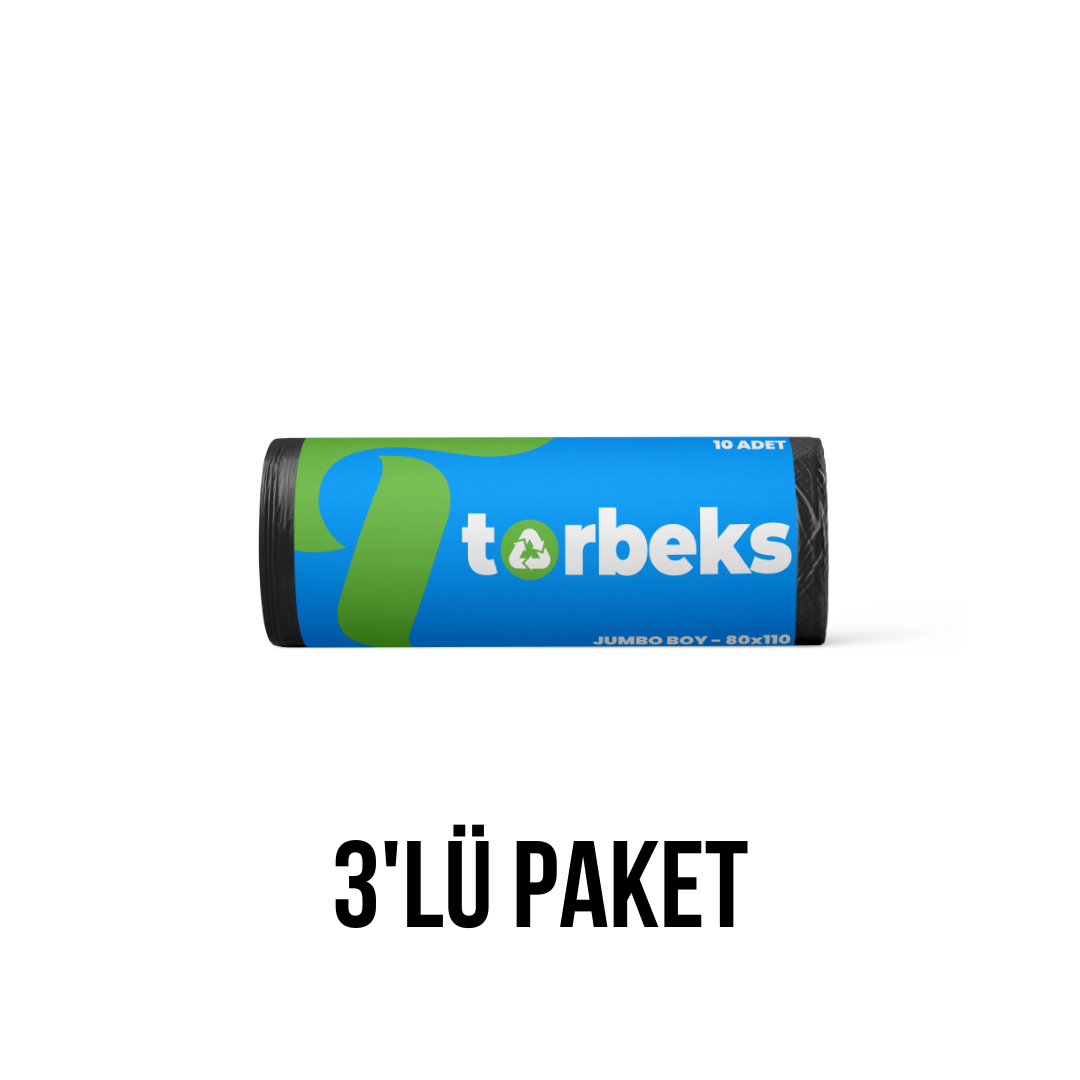 Standart Jumbo Boy Çöp Torbası 80 x 110 cm. 400 Gr - 3'lü Paket
