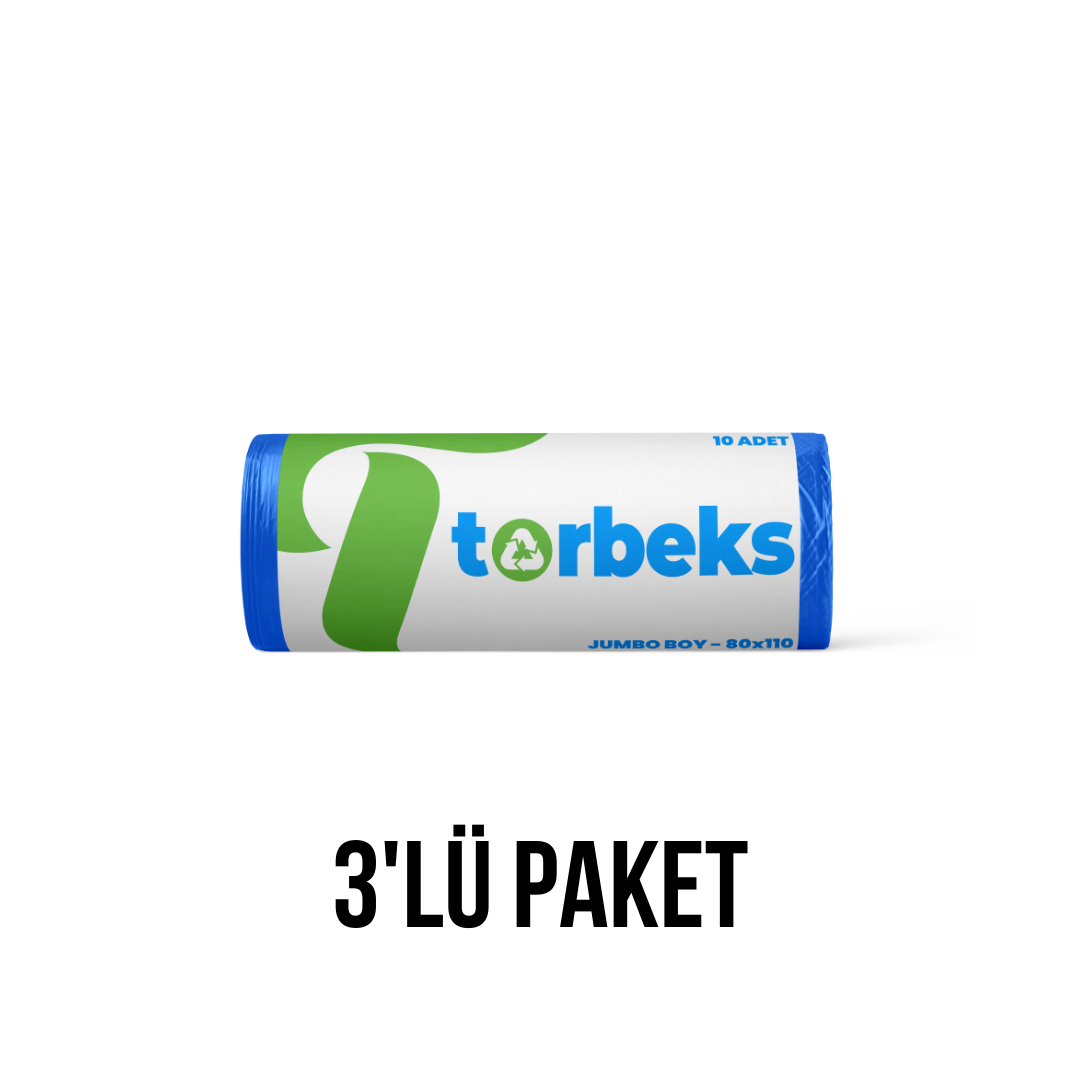 Standart jumbo boy Çöp torbası 80X110 400 Gr (mavi) - 3'lü Paket