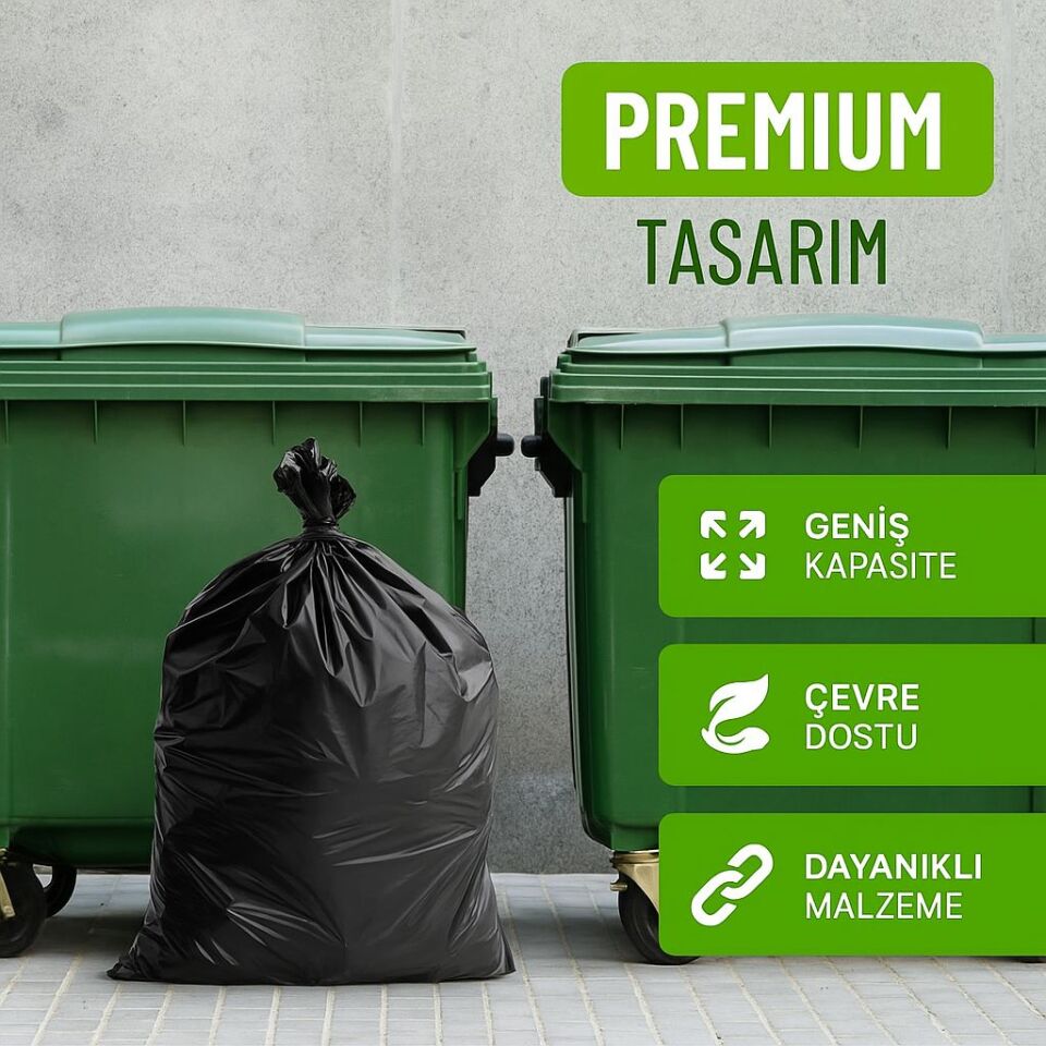 Standart Orta Boy Çöp Poşeti 55x60 - 5'li Paket
