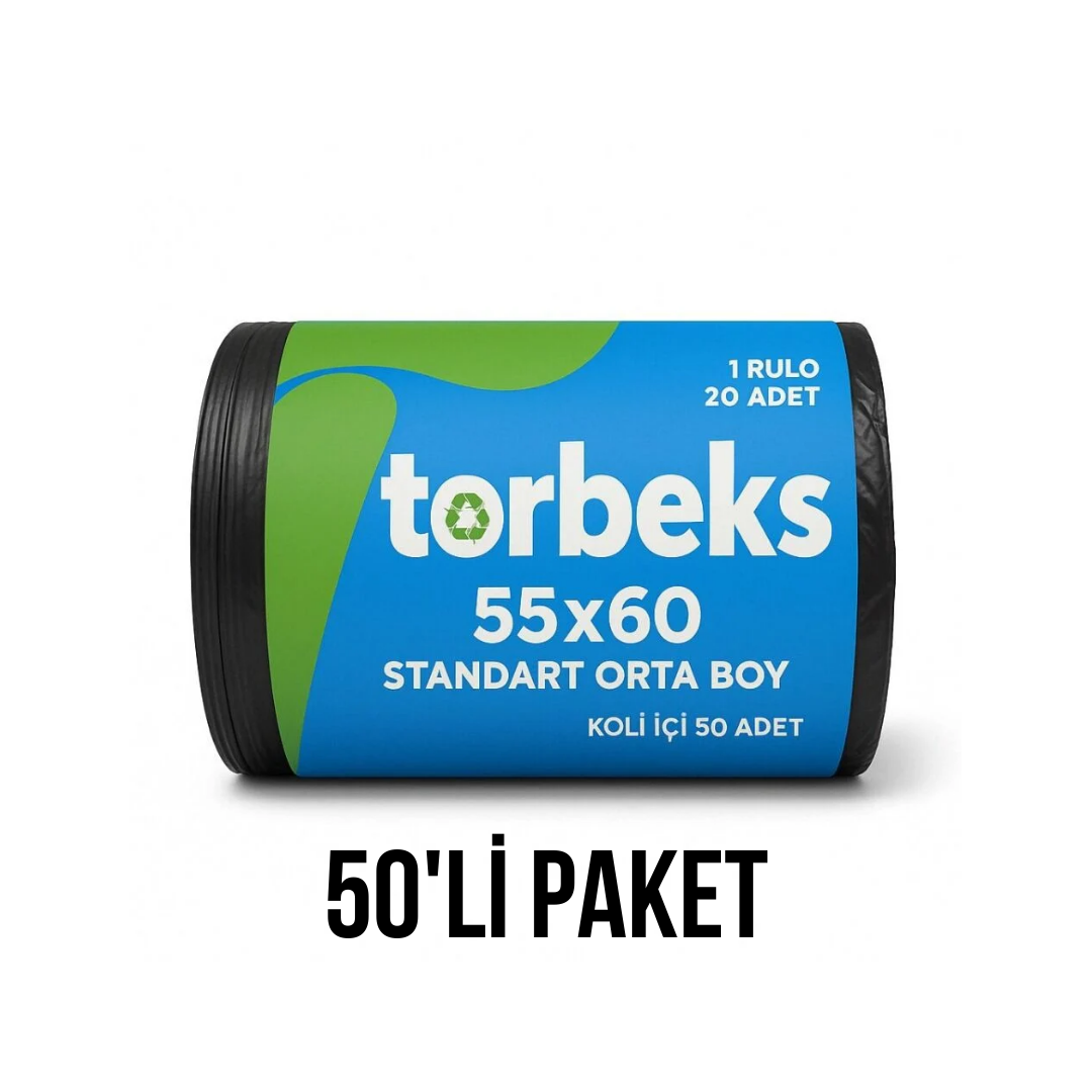 Standart Orta Boy Çöp Poşeti 55x60 - 50'li Paket