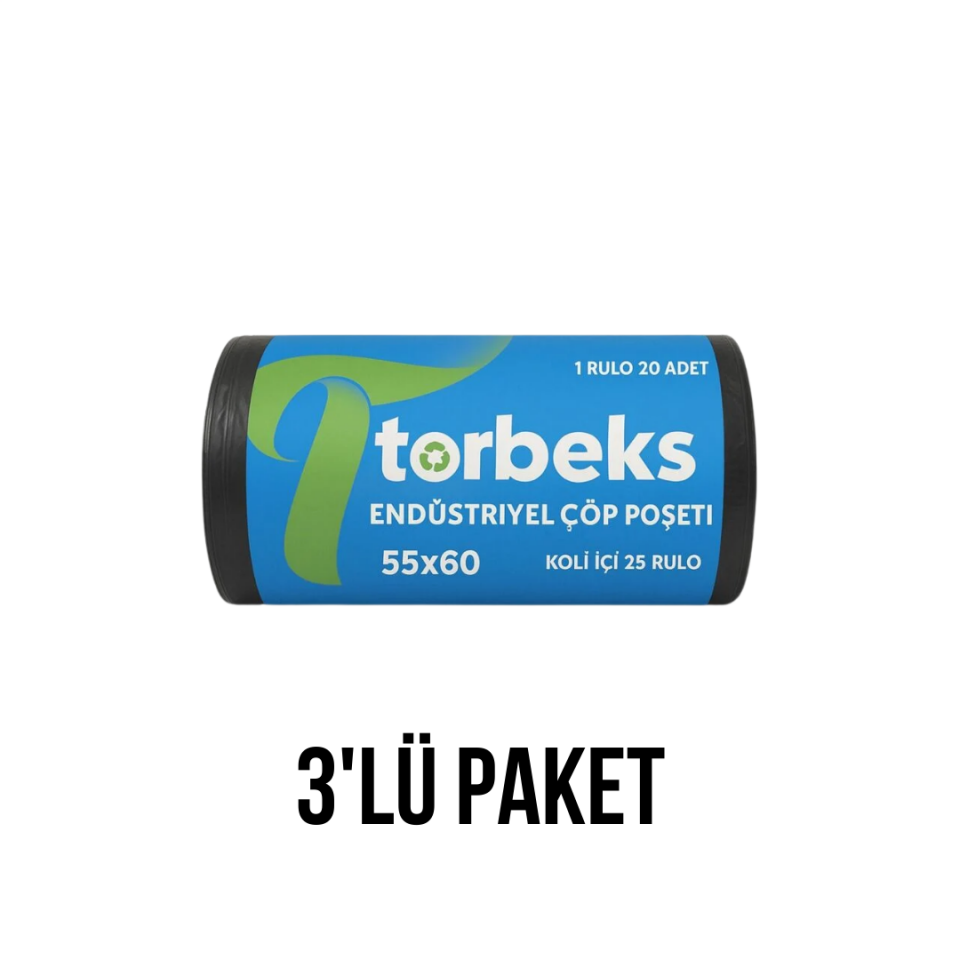 Endüstriyel Orta Boy Çöp Poşeti 55x60 - 3'lü Paket