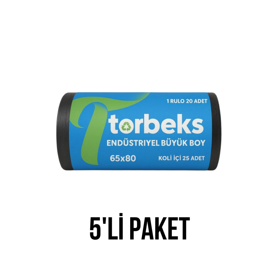 Endüstriyel Büyük Boy Çöp Poşeti 65x80 - 5'li Paket