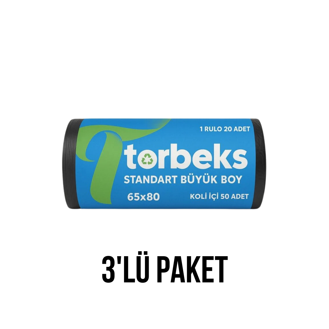 Standart Büyük Boy Çöp Poşeti 65x80 - 3'lü Paket