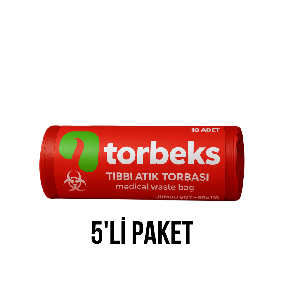 Tıbbı Atik Baskılı Jumbo Boy Çöp Torbası 80x110 - 5'li Paket 813g