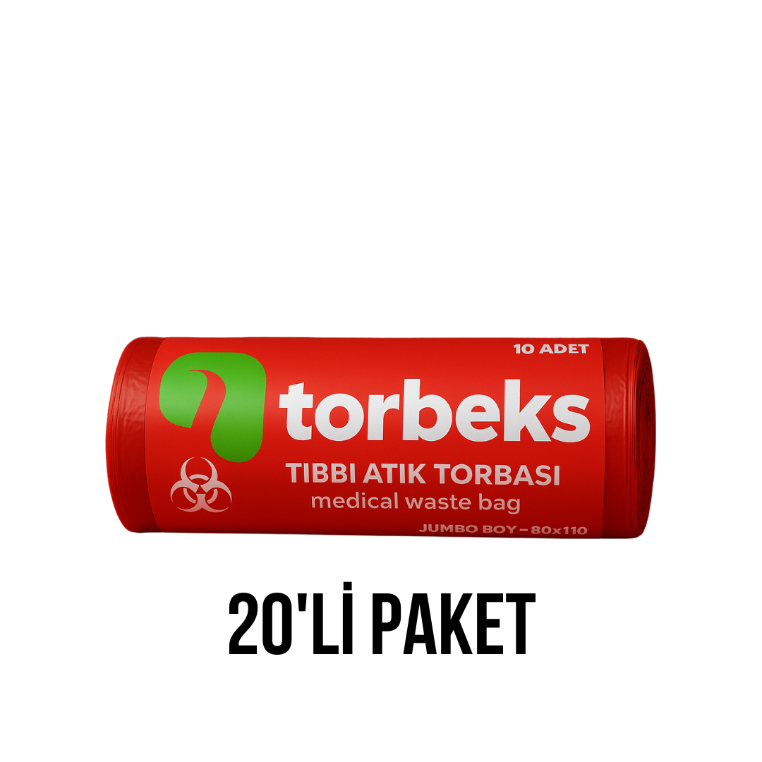 Tıbbı Atik Baskılı Jumbo Boy Çöp Torbası 80x110 - 20'li Paket 813g