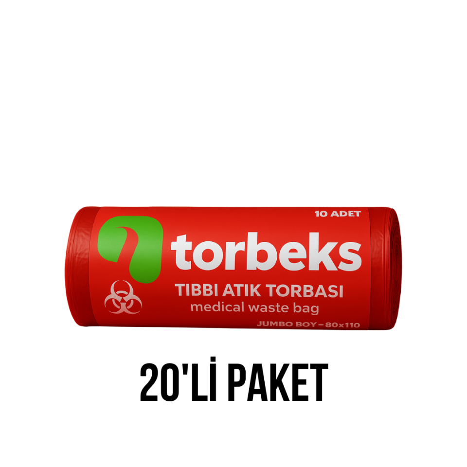 Tıbbı Atik Baskılı Jumbo Boy Çöp Torbası 80x110 - 20'li Paket 813g