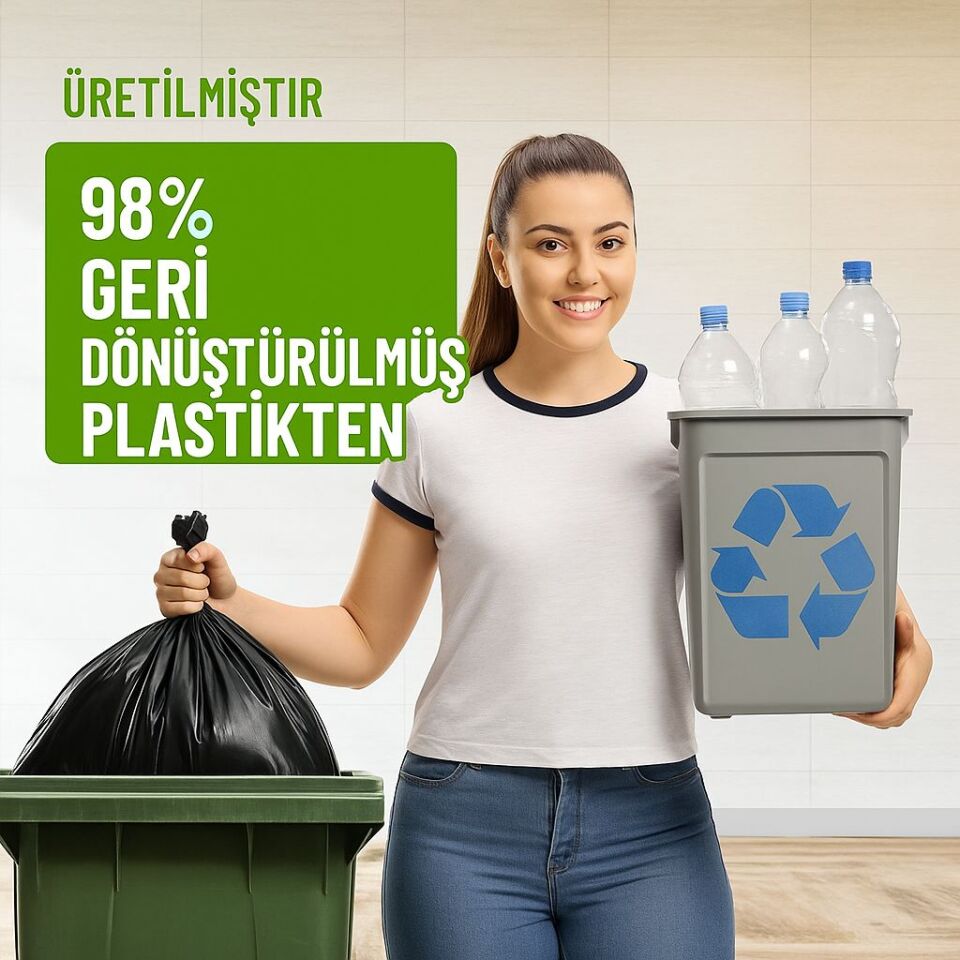 Tıbbi Atık Baskılı Orta Boy Çöp Torbası 55x60 - 20'li Paket 575g
